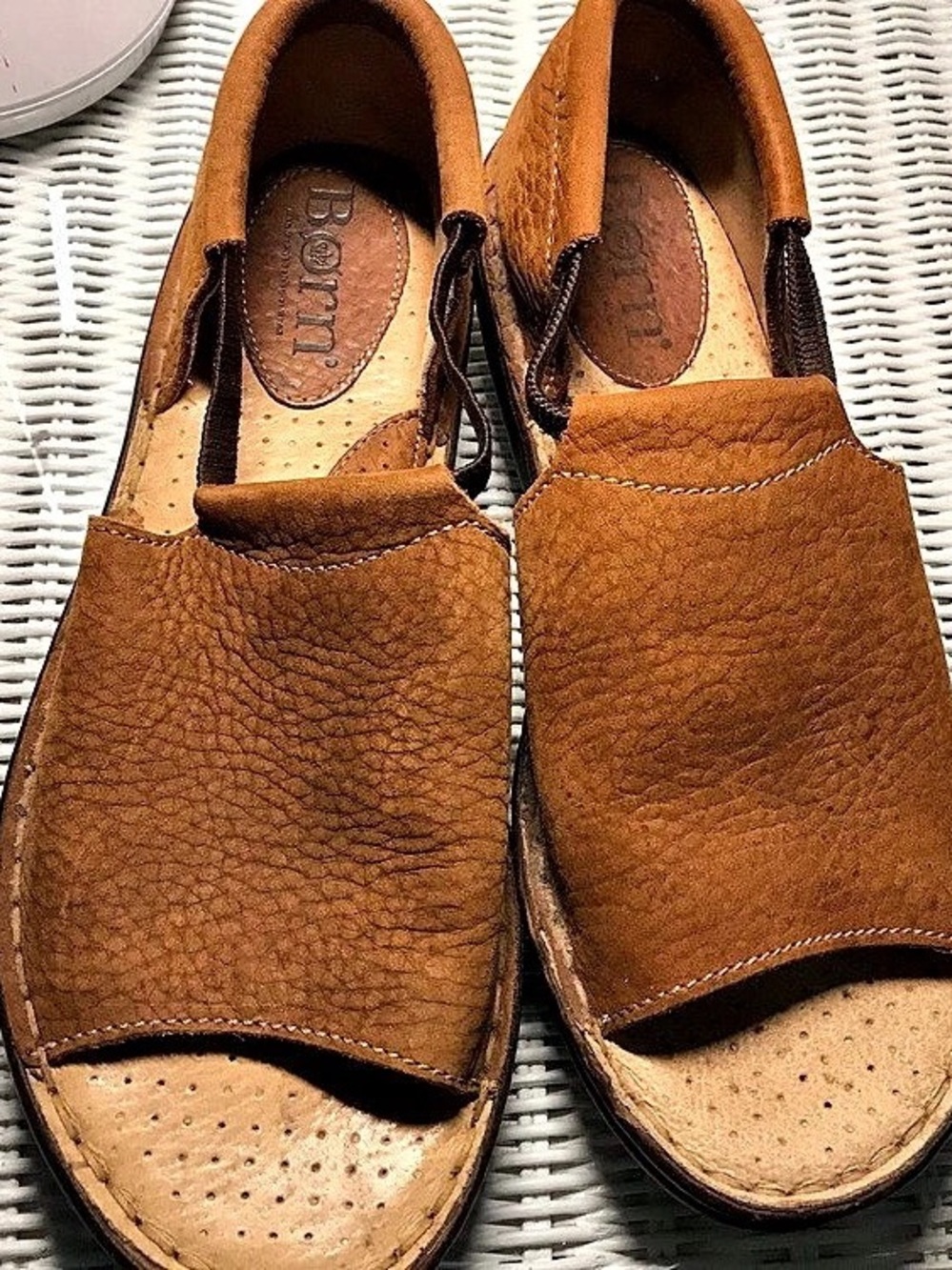 Born Brown Leather-Look Sandals